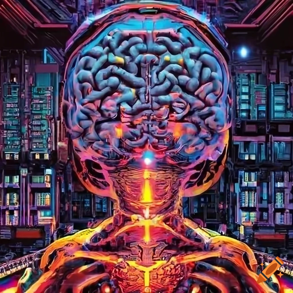 70s sci-fi organic machine art with a cosmic meditation twist