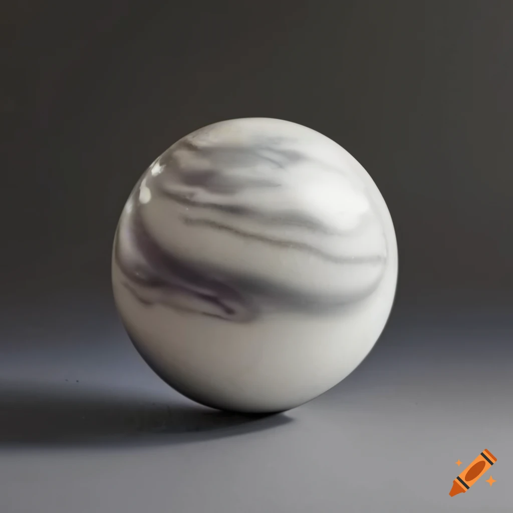 Rainbow speckled gray marble orb