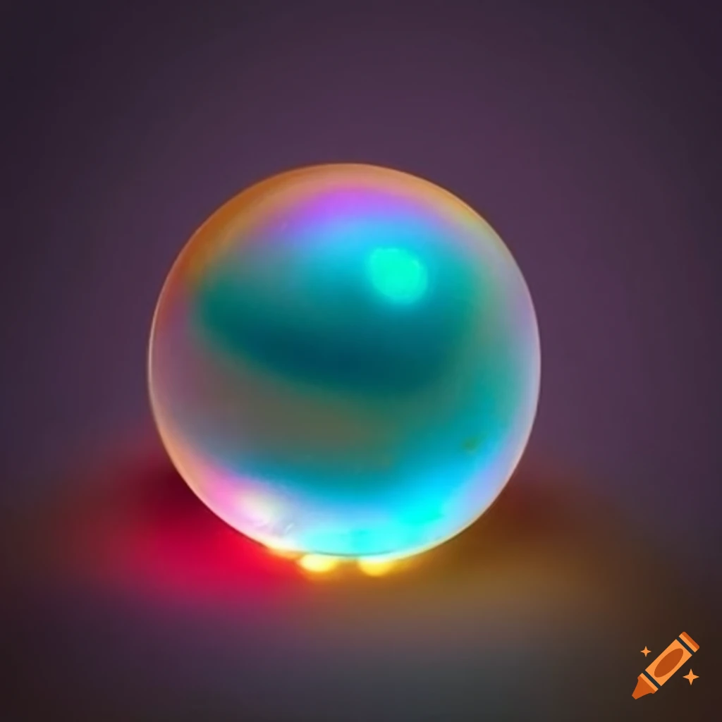 Glowing golden orb with opalescent shimmer