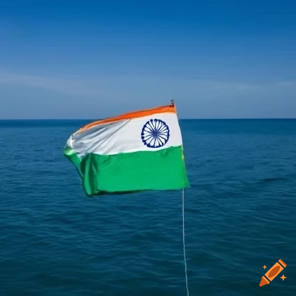 Island with the Indian flag and name