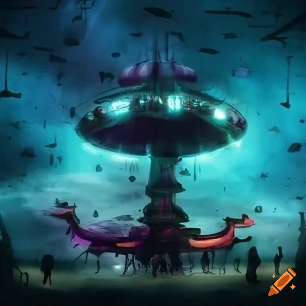 Mysterious amusement park run by witches in a spaceship