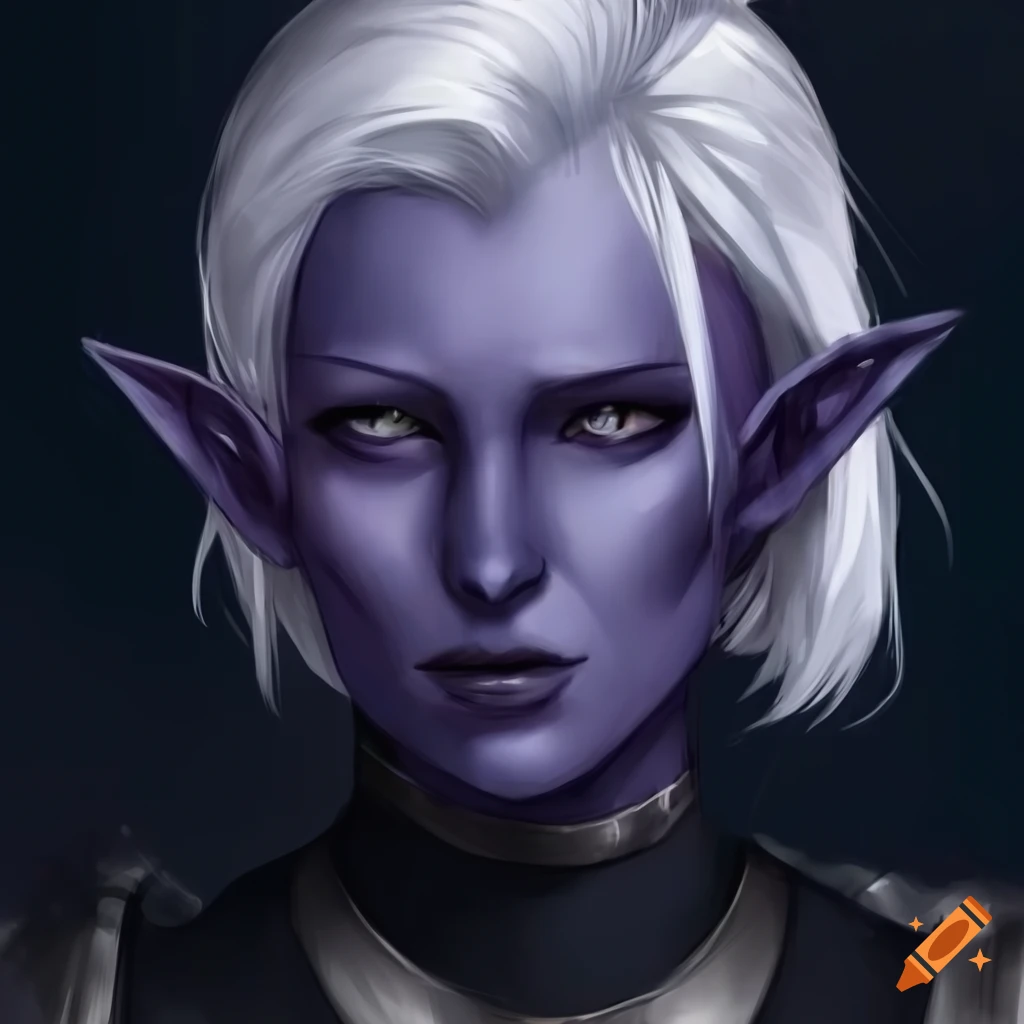 Drow girl with short hair