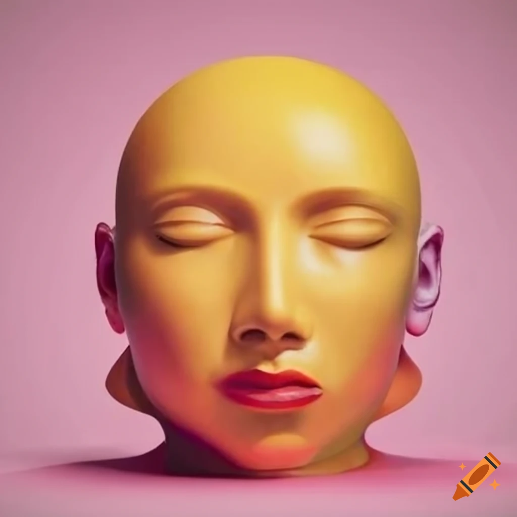 Peaceful awakening head on a pillow