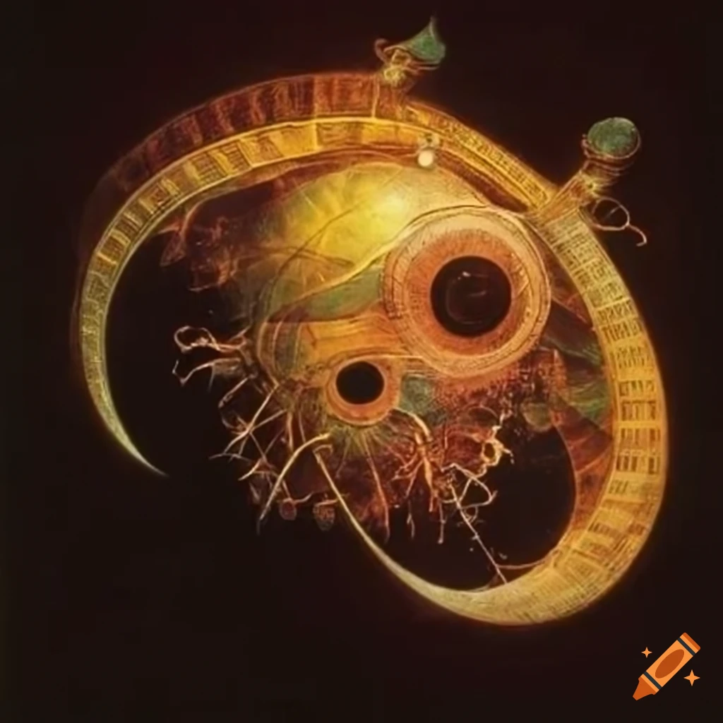 Art Nouveau magical expressionism with aviator disciples and disco ...