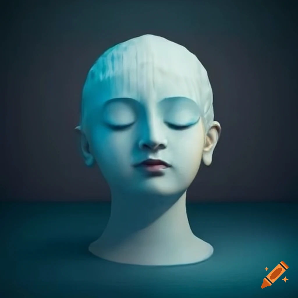 Peaceful awakening head on a pillow