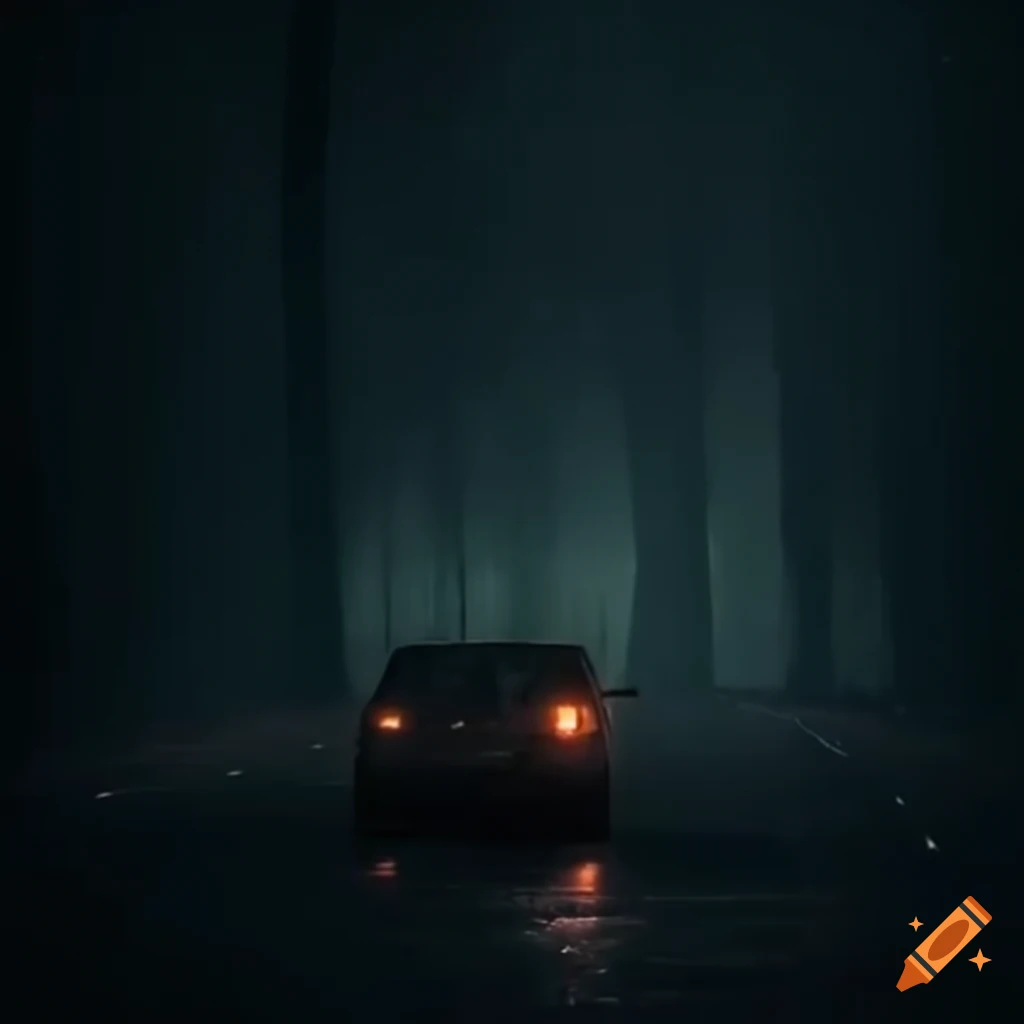 Eerie whispers from inside an abandoned car on a highway road