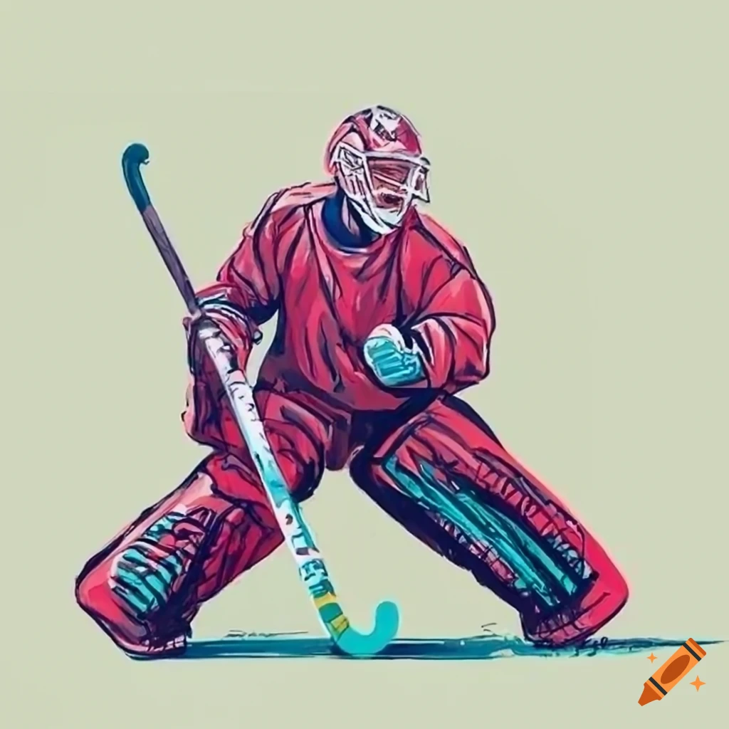 Field hockey goalkeeper in action