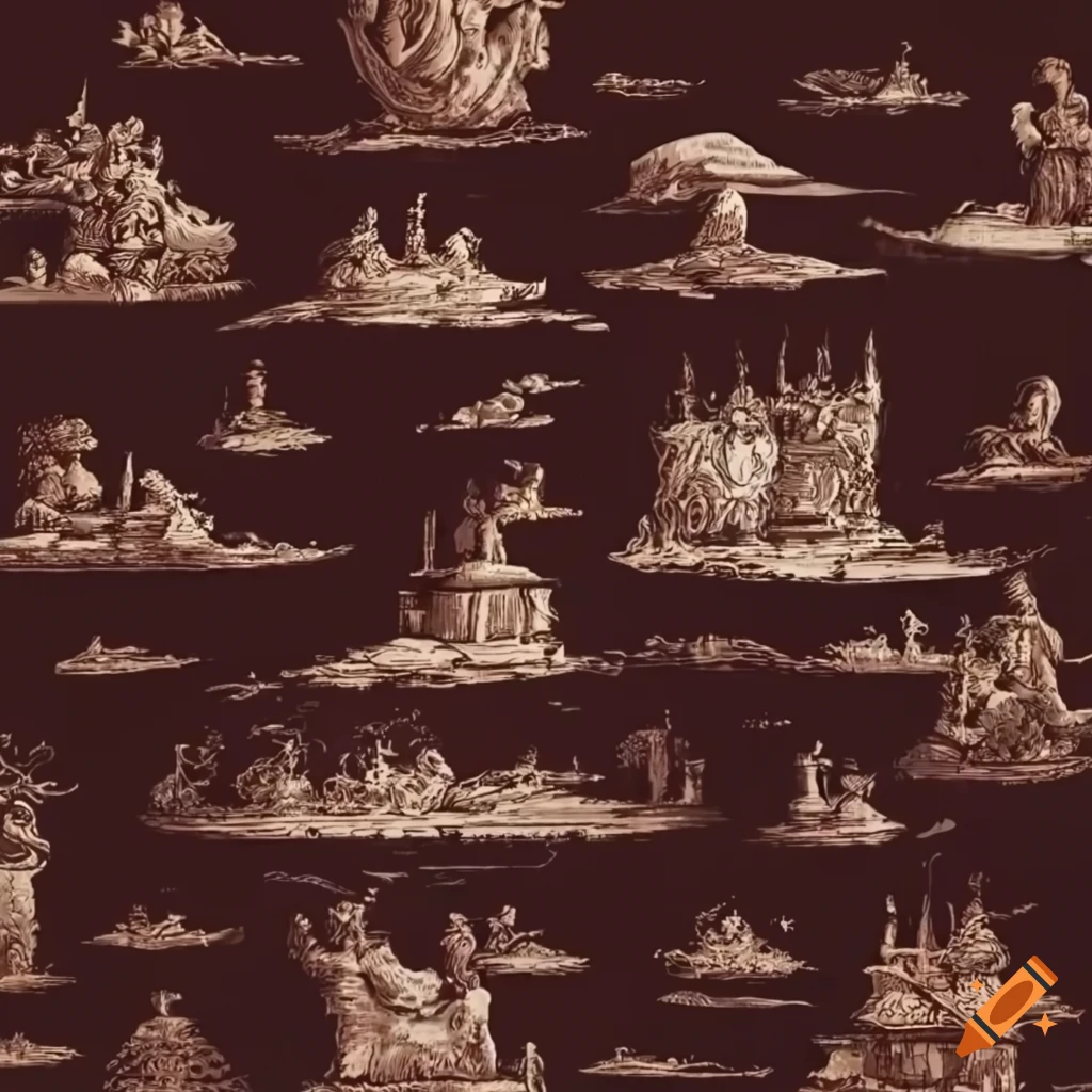 Toile de Jouy detailed wallpaper design in 4k resolution