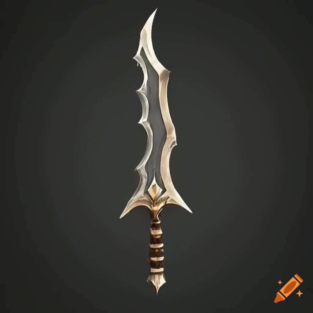 Mythic elite straight scimitar on black background with geometric design