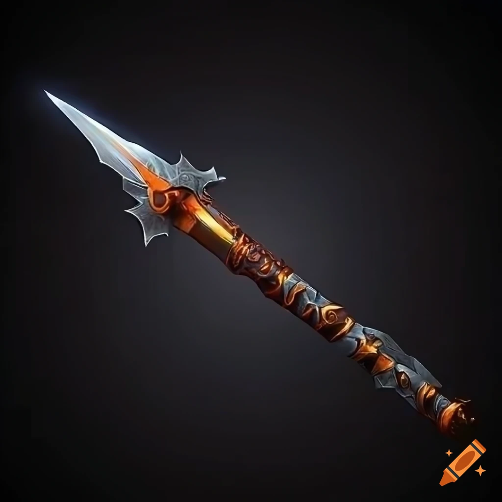 Mythic elite sword on black background with geometric design