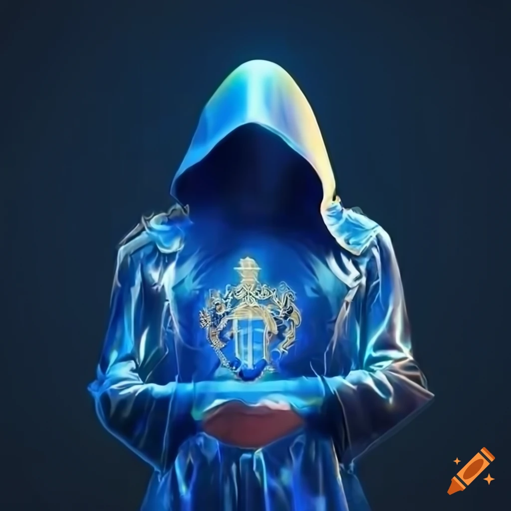 Man in royal-blue uniform with holographic elements