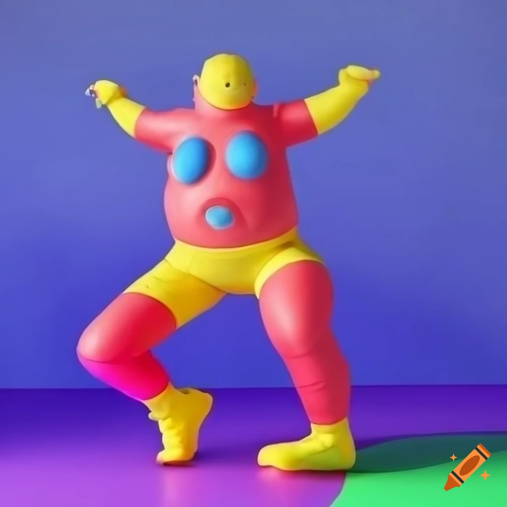 Surreal characters with colorful playground structures as body parts