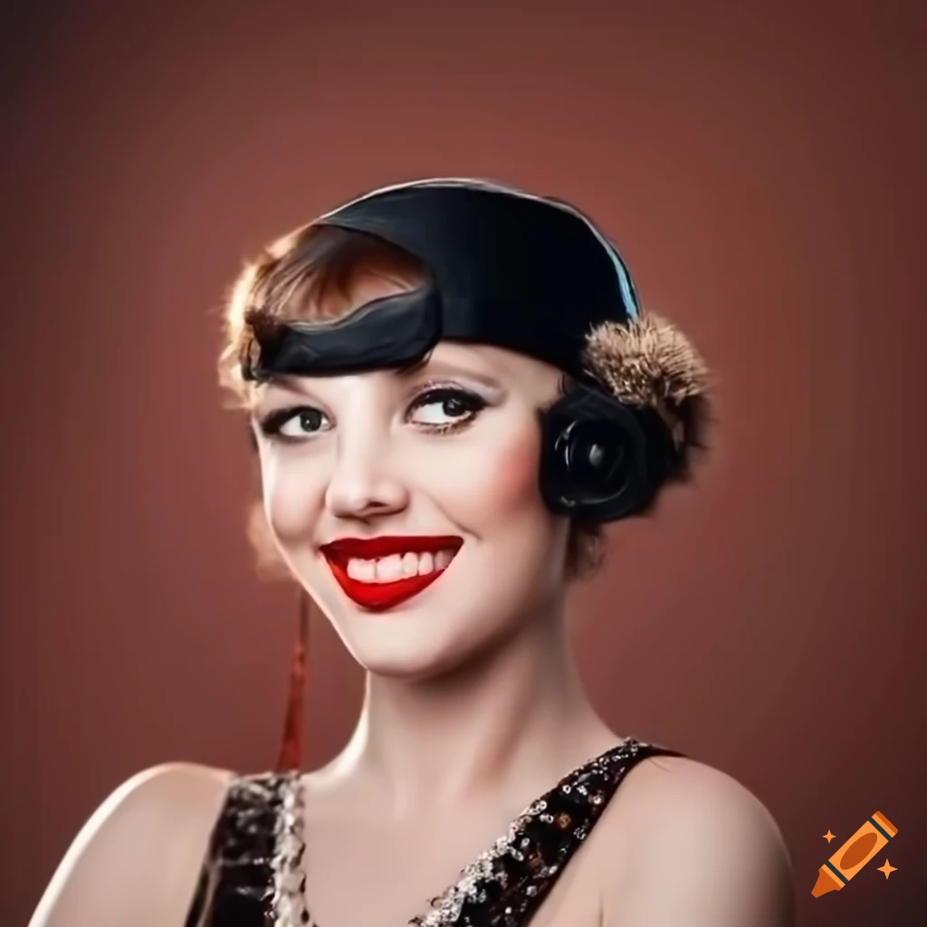 Smiling 1920s flapper girl