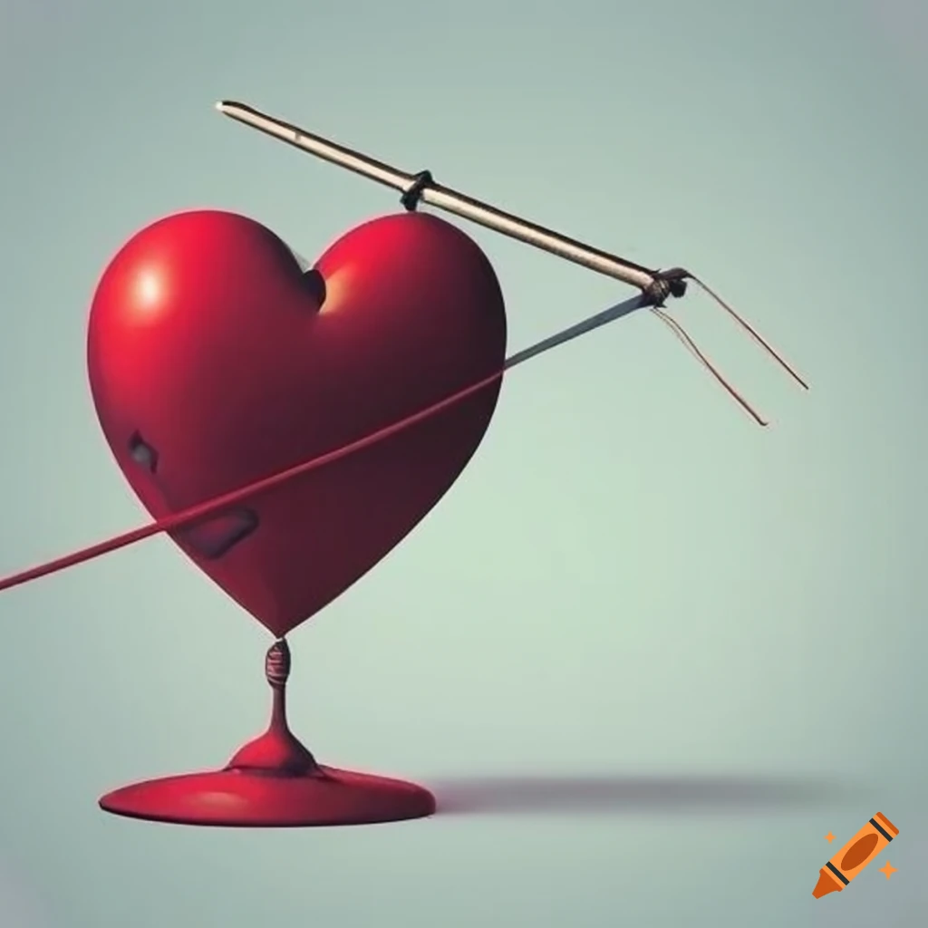 Heart symbol made of fencing swords