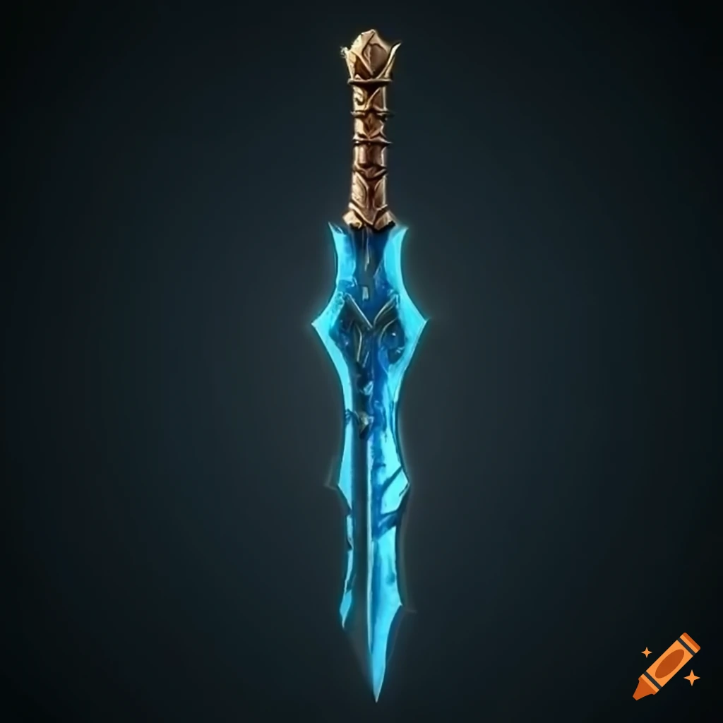 Mythic elite straight sword with vertical symmetry and geometric design