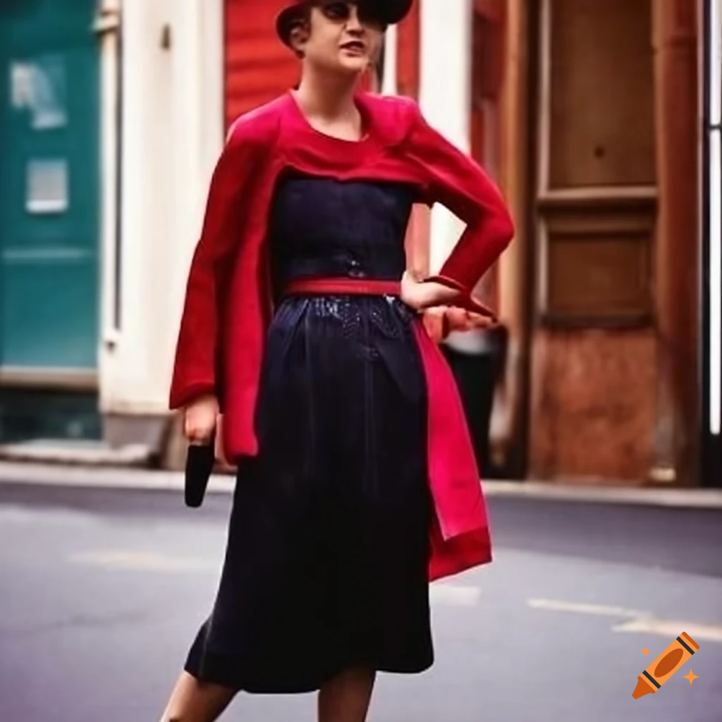 Colorful vibrant 1930s street fashion