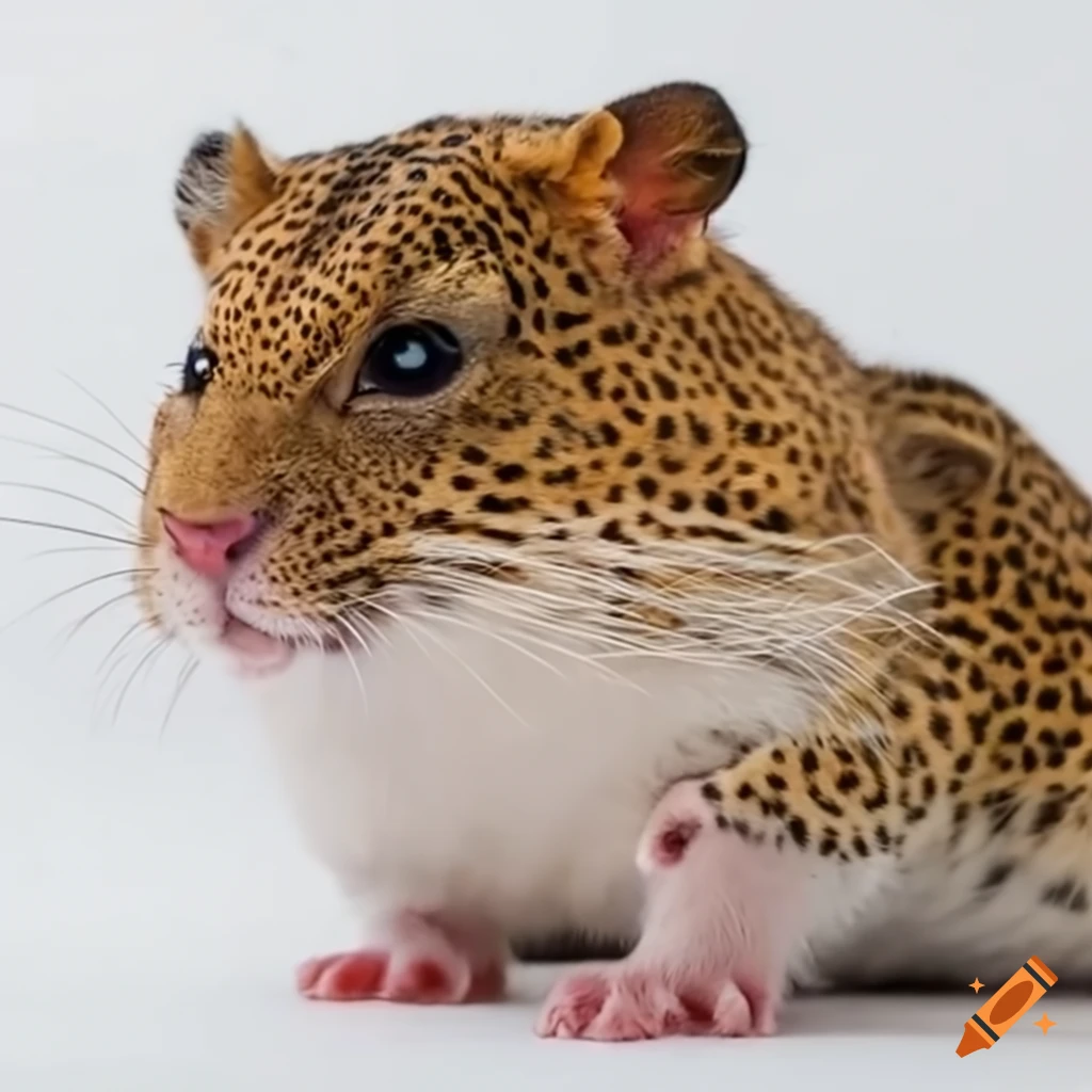 Leopard transforming into a hamster