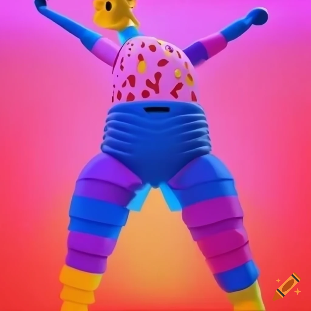 Abstract characters with colorful playground structures