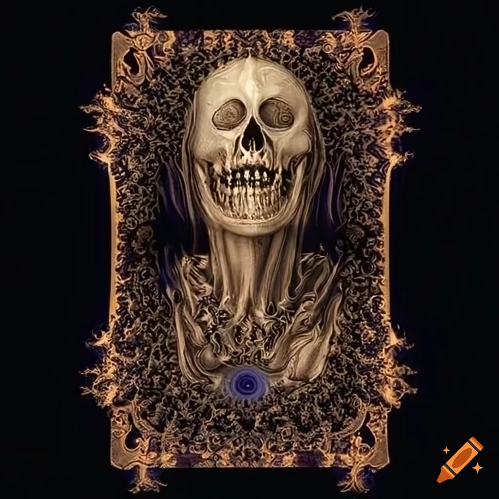 Death tarot card in a fractal style
