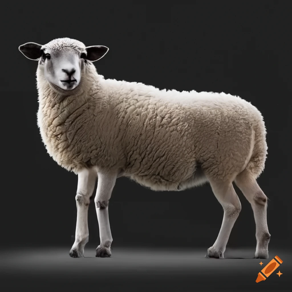 Full body view of a sheep