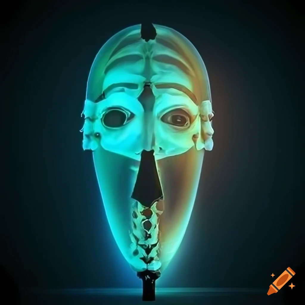 African fantastic x-ray mask with Zelda game motif