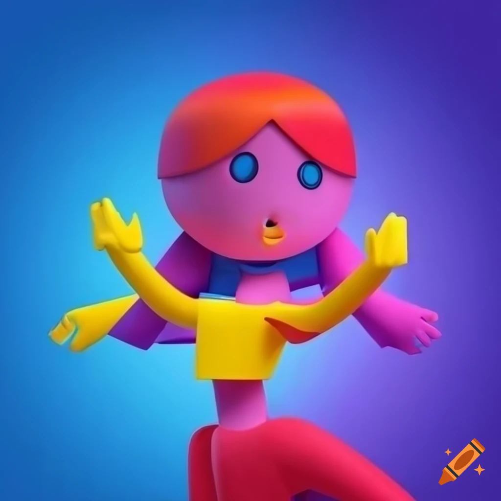 Abstract characters with colorful playground structures