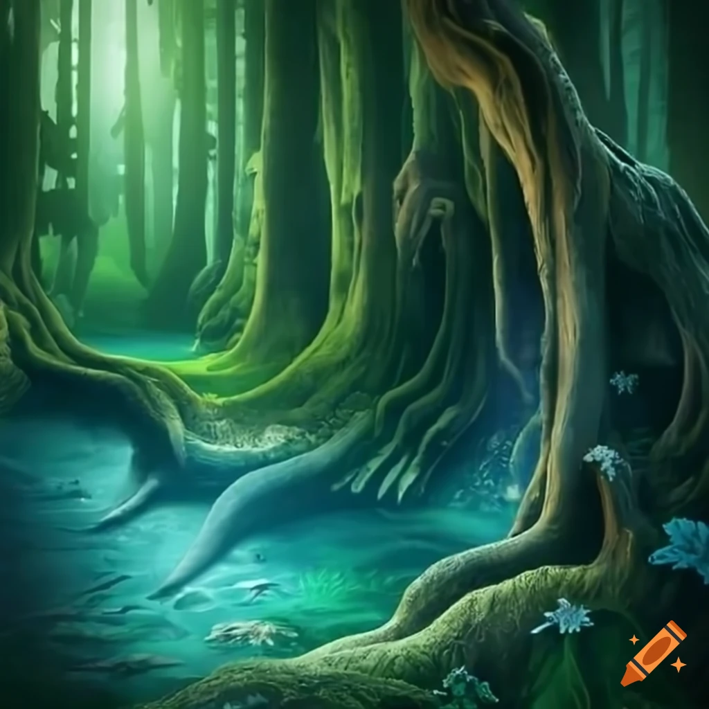 Enchanting magical forest