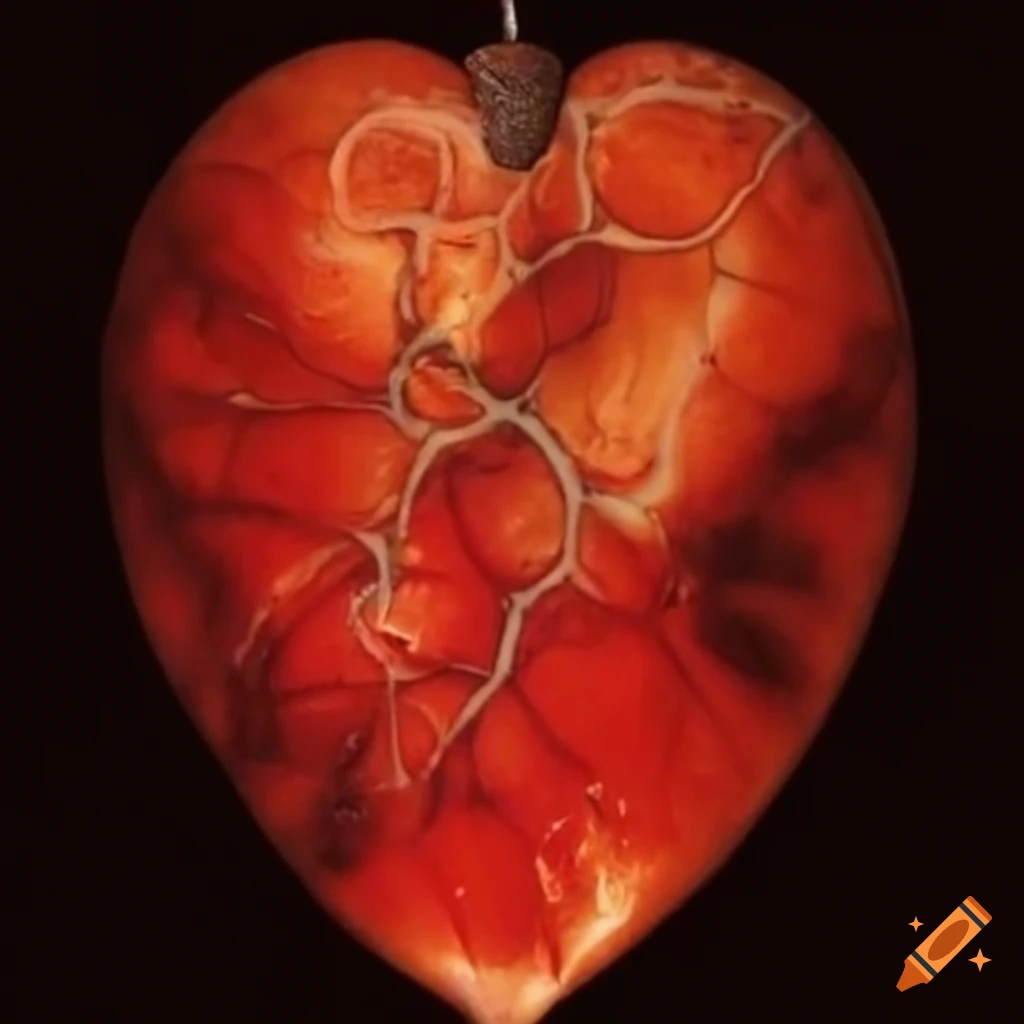 Heart with a bright hole on the left side