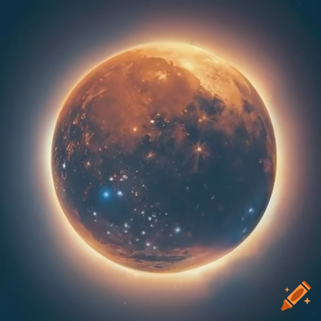 Sun and moon in the sky