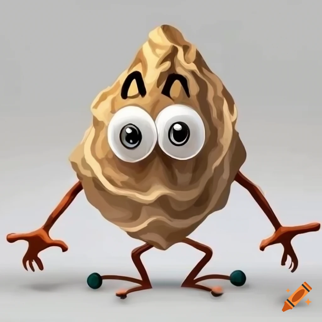 Cartoon oyster shell playing golf