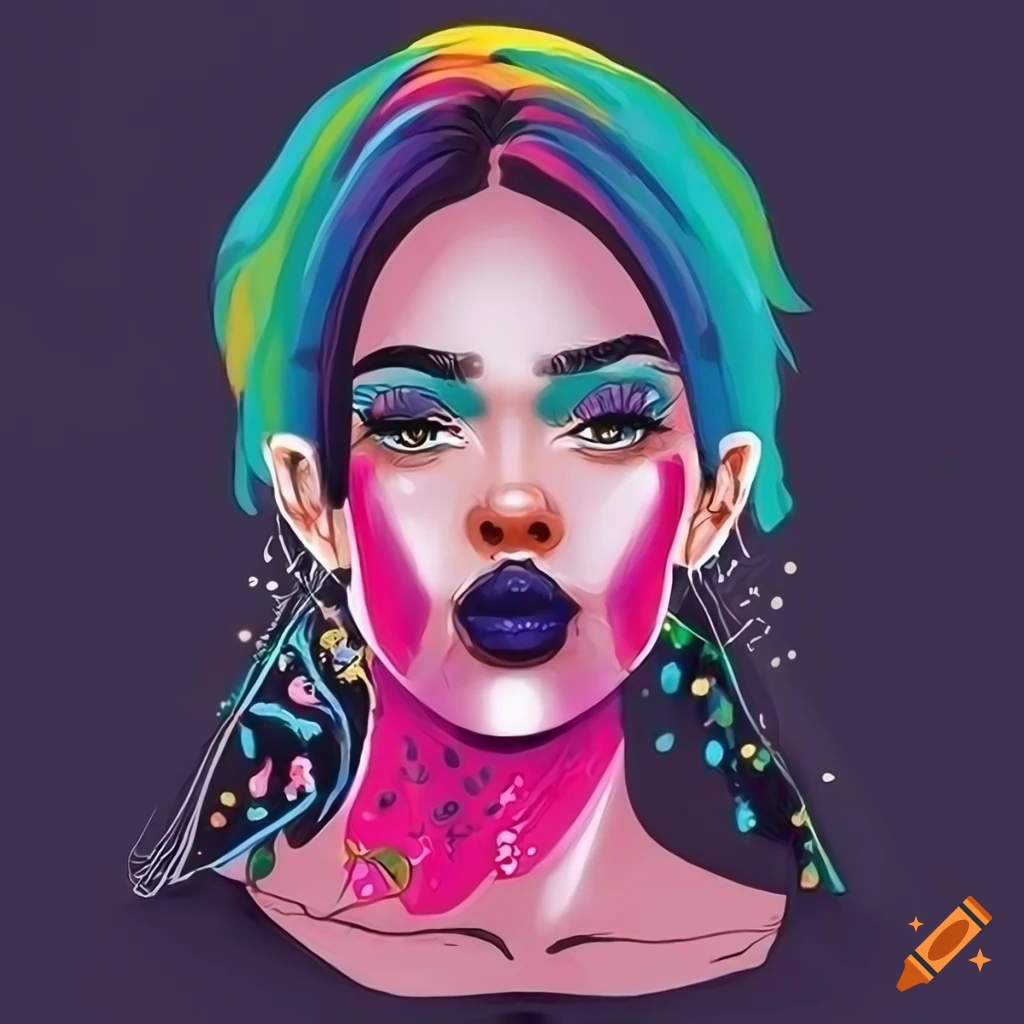 Ilustração em preto e branco de uma mulher com estilo etéreo e suave, transmitindo força e serenidade