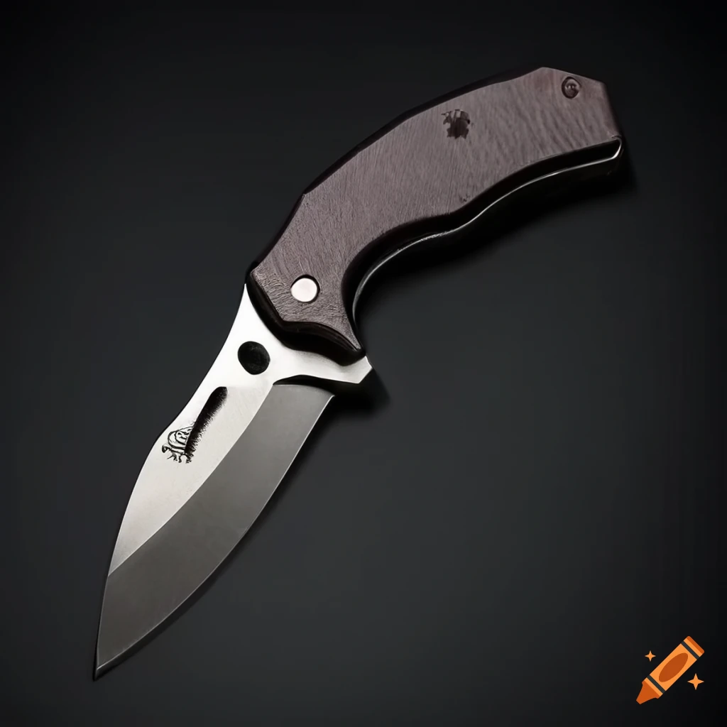 Spyderco jackknife scalpel on a futuristic Japan style dark glass steel table