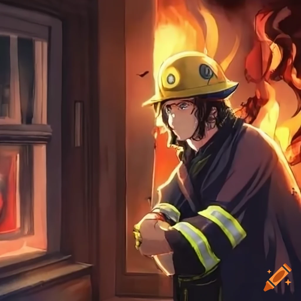 President Javier Milei as a firefighter inside a safe but damaged house