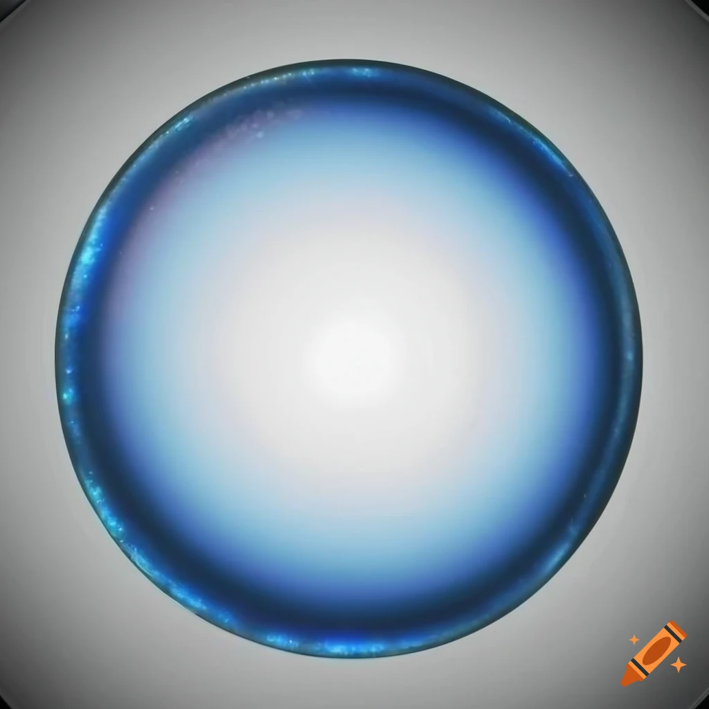 Blue shimmering slim circle on white background