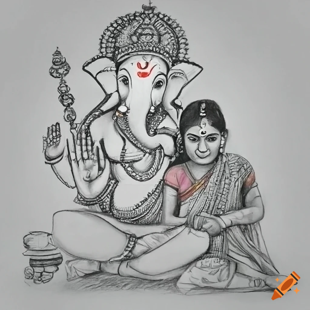 Lord Ganesha with a beggar girl