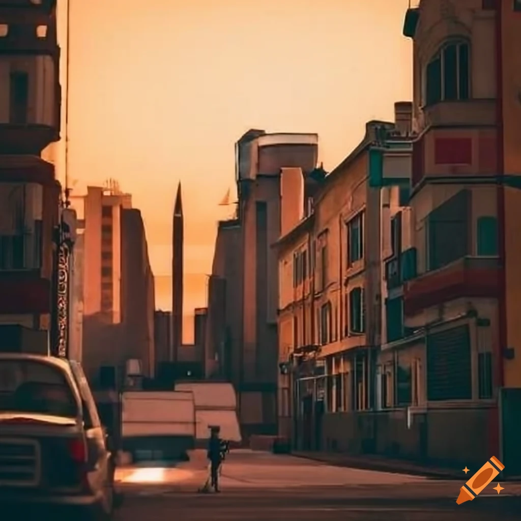 City inspired by the neighborhoods of Pueblo Libre, Ica, and Lince with modern residential blocks, beautiful houses, neon lights, brutalist architecture, and art deco elements