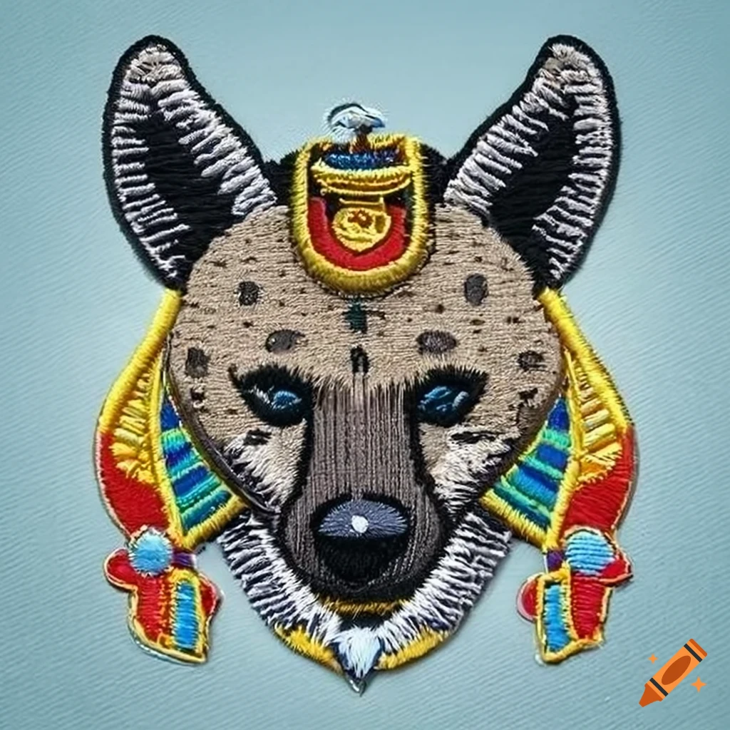 Hyena with Egyptian accessories patch
