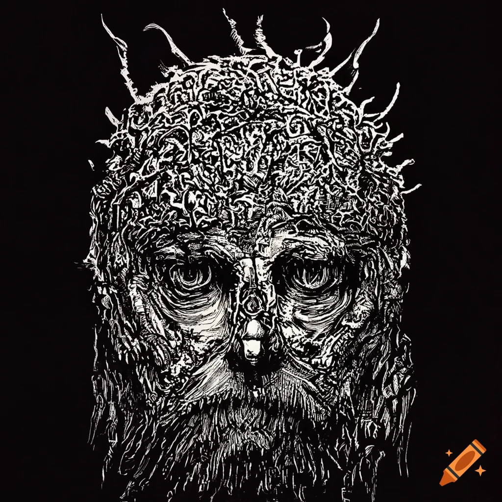 Striking poster art for a post-metal band inspired by Gustave Doré's intricate details