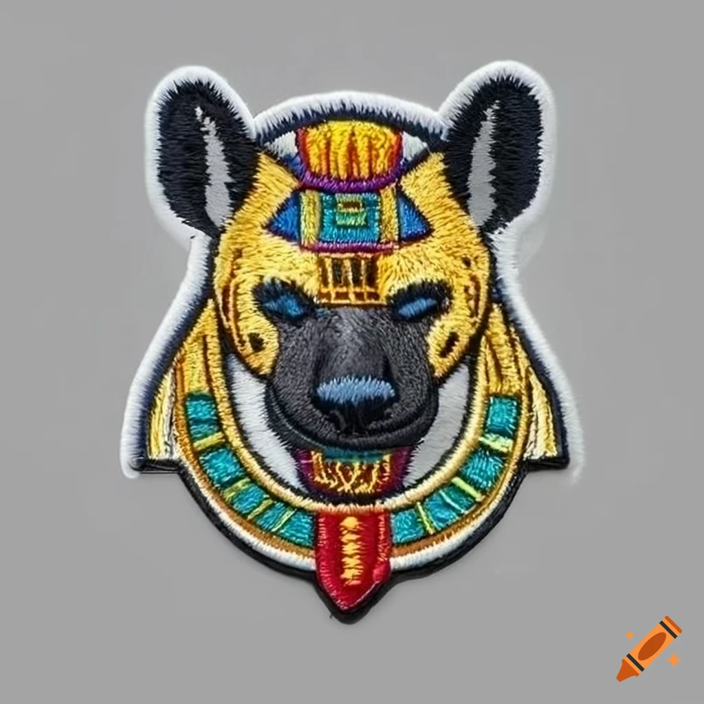 Hyena wearing Egyptian accessories