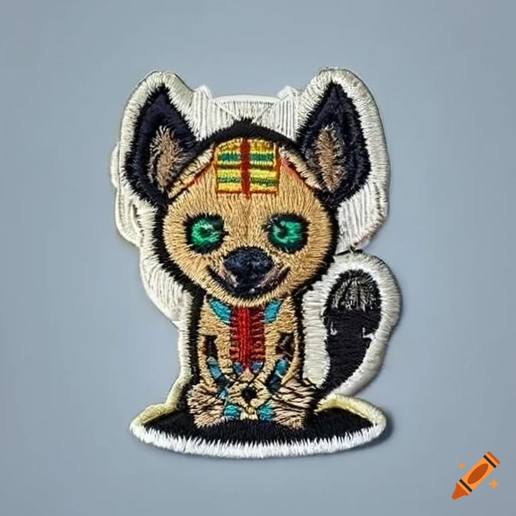 Hyena with Egyptian accessories patch
