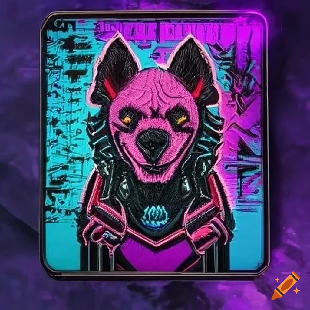 Hyena cyberpunk patch design