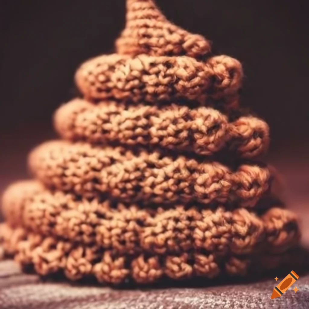 Crocheted poop emoji