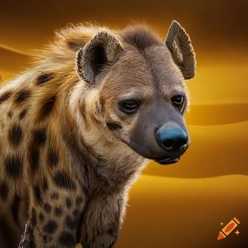 Hyena wearing Egyptian accessories patch