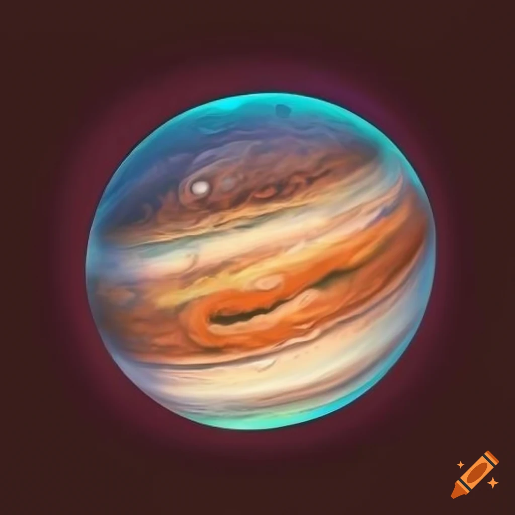 Jupiter-like planet in a 2D vector image