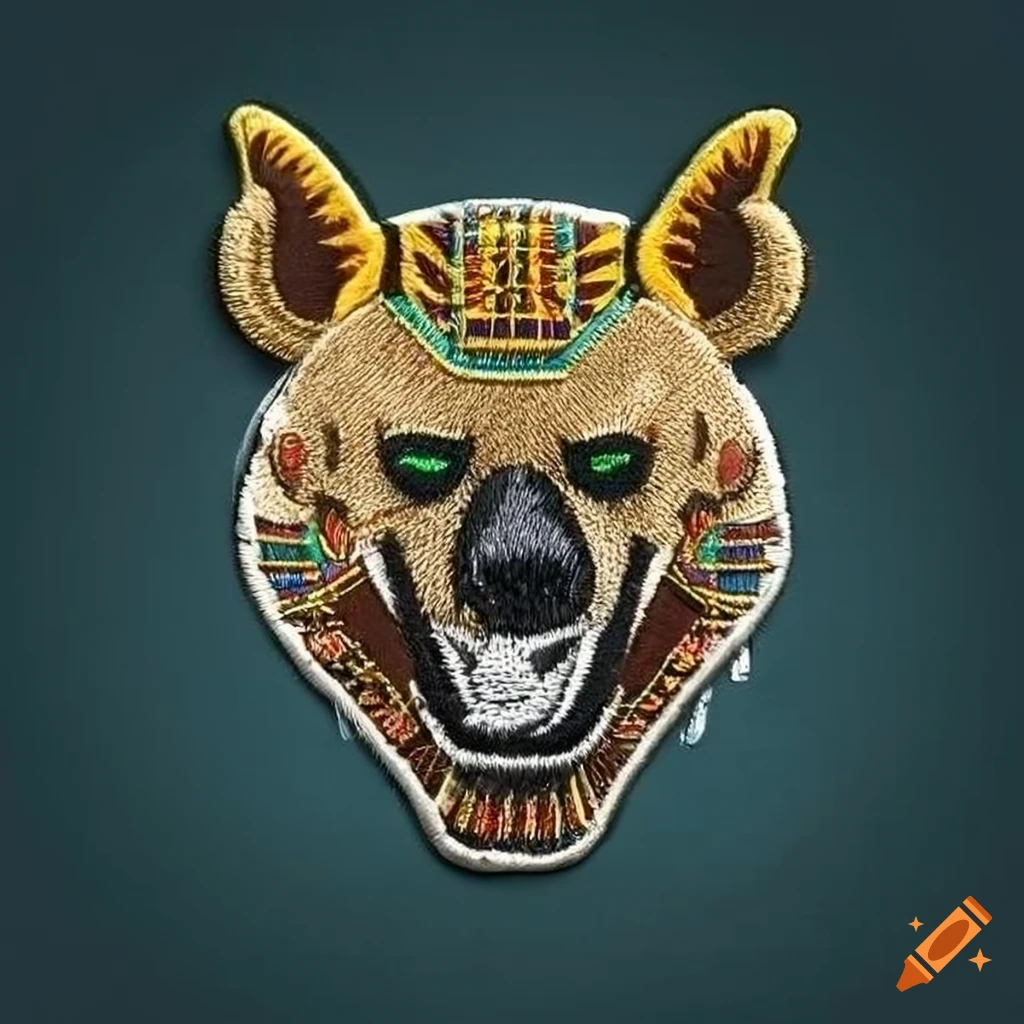 Hyena wearing Egyptian accessories