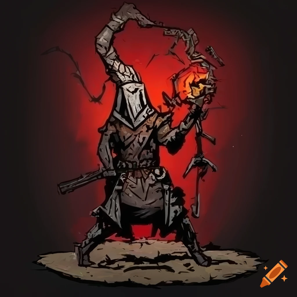 Highly detailed wizard in fighting stance in a Darkest Dungeon style