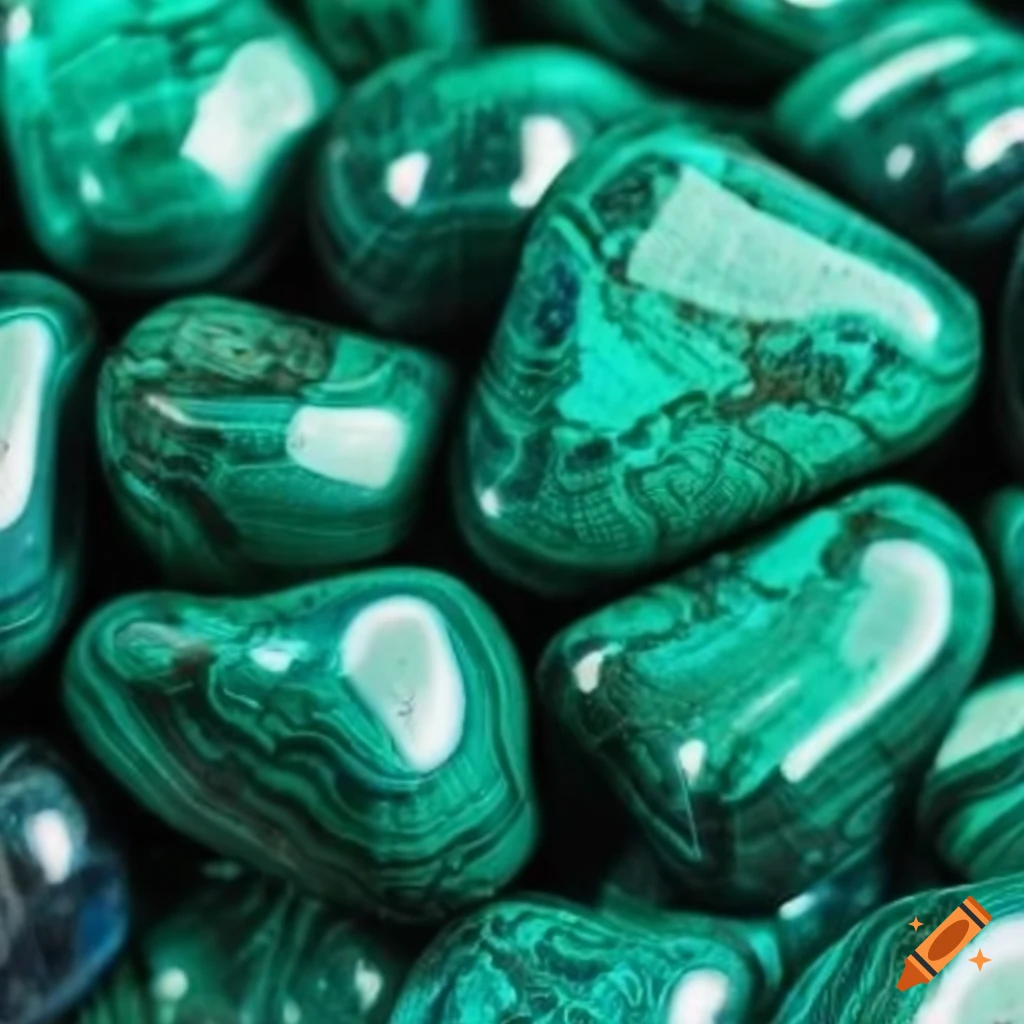 Malachite tumbled stones
