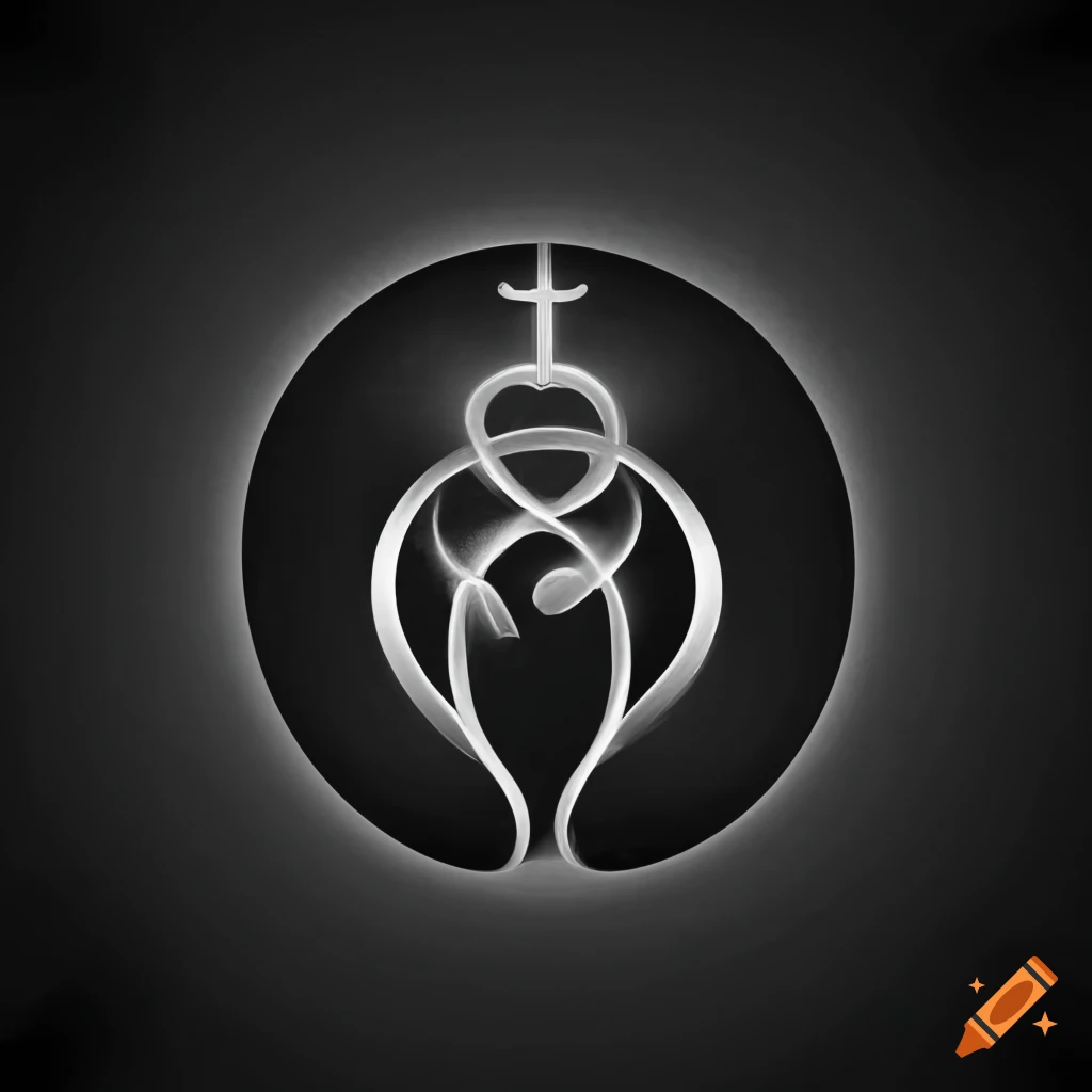 Minimalist grayscale mythical symbol representing motivation and hard work