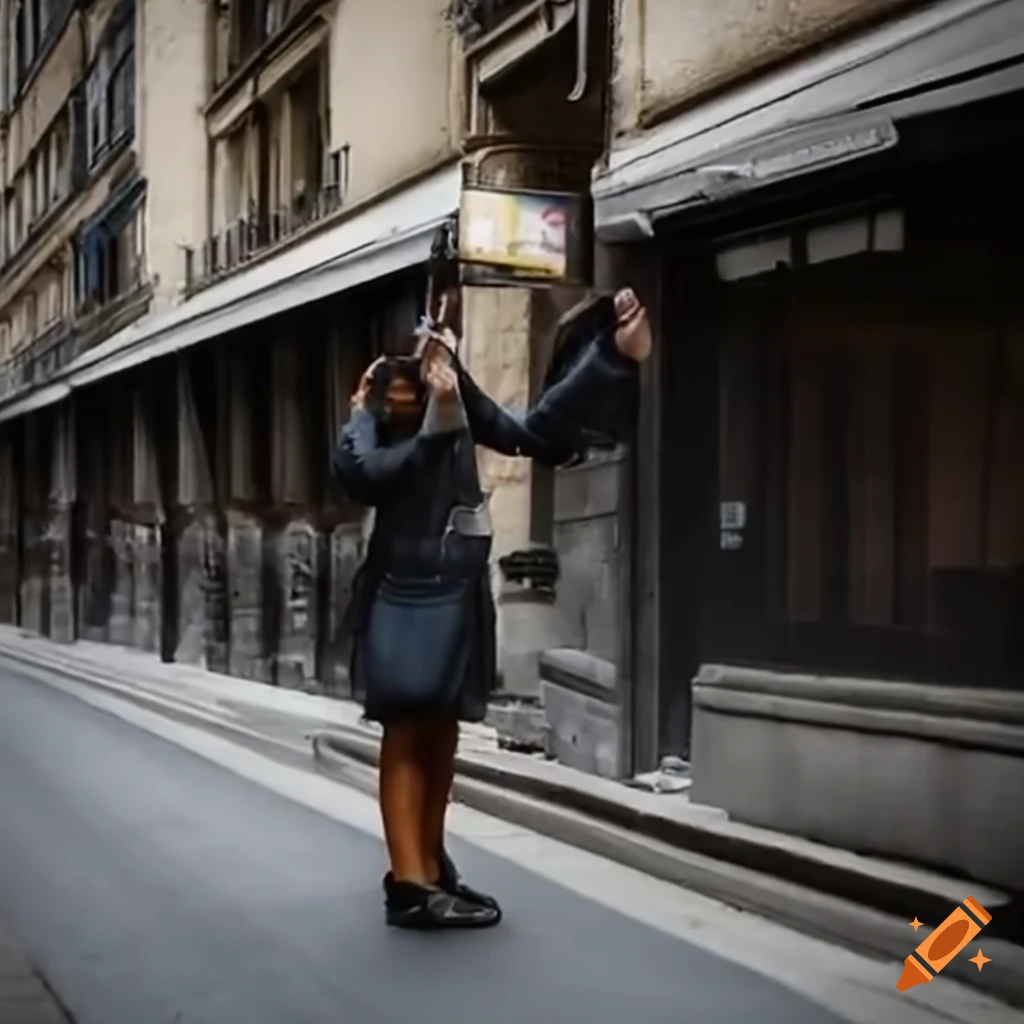 Journalist taking a photo in the street