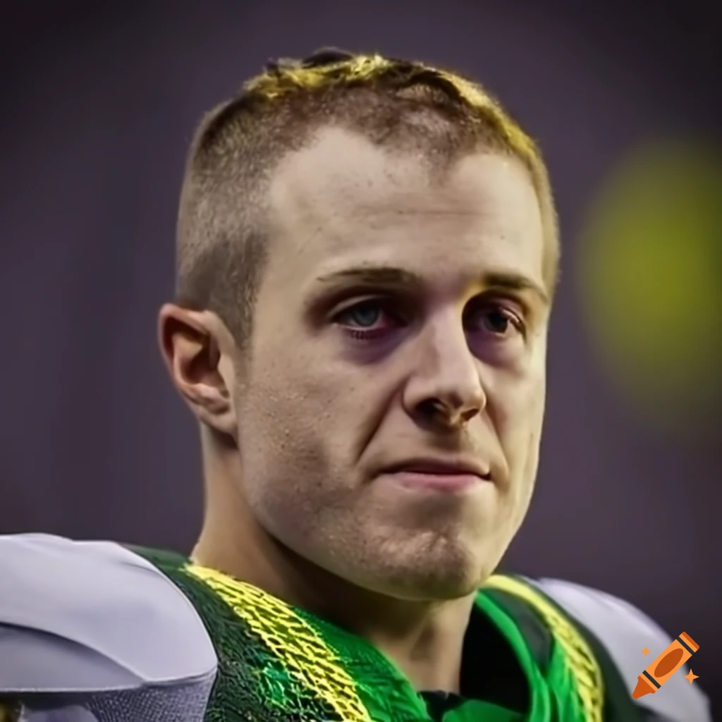 Case Keenum's determined expression during an Oregon Ducks football game